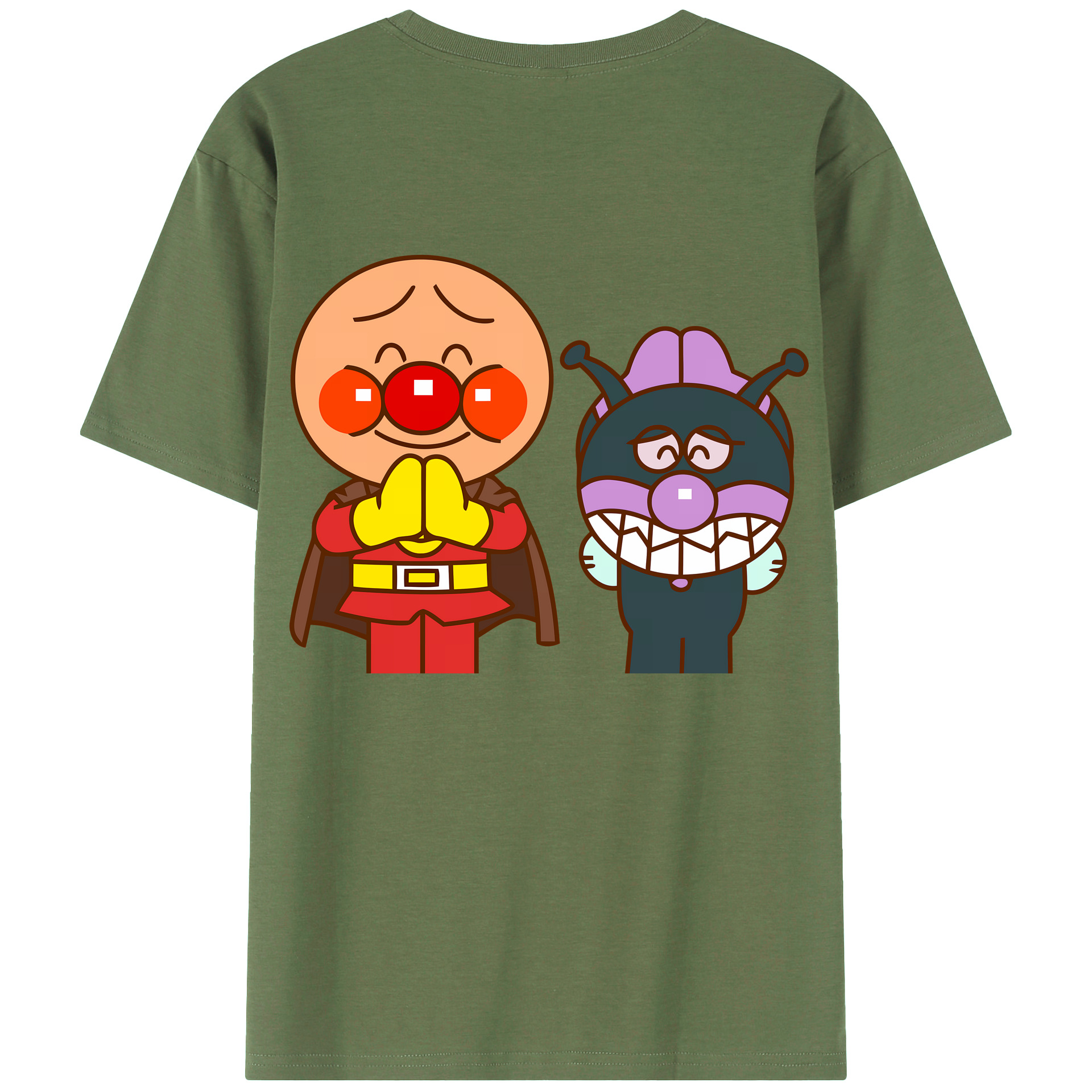 （画像用） アンパンマン Anpanman 綿100％ メンズ半袖Tシャツ（バックプリント） 通気性
